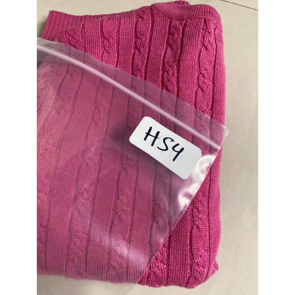 Petite Sophisticate Italian Merino Wool Pink Cable Knit Cardigan Sweater Small - Picture 12 of 16